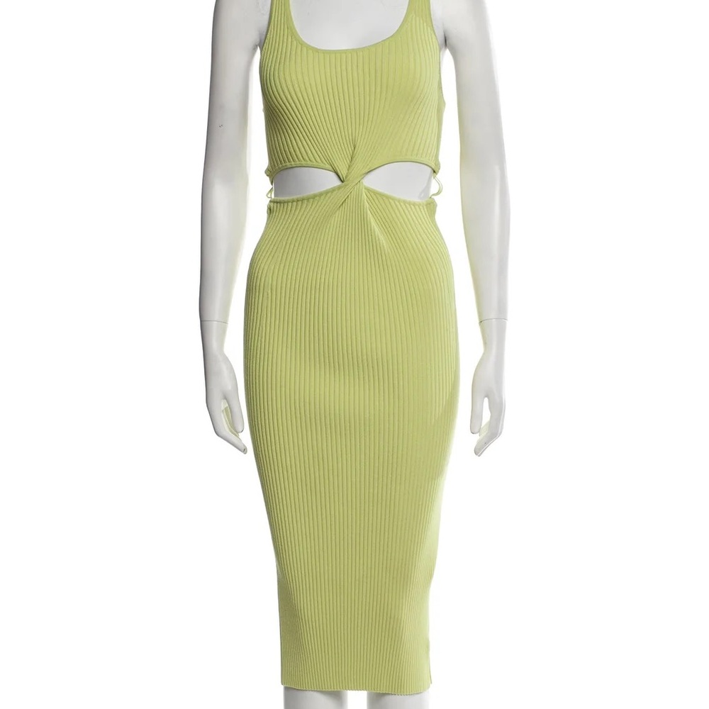 Jonathan Simkhai Lime Green Ribbed Dress
